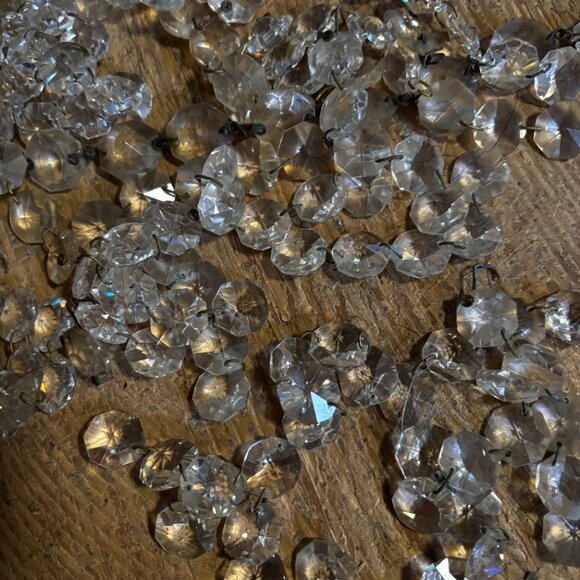 292" Vintage faceted glass crystal garland swag chain chandelier prisms - Picture 2 of 5